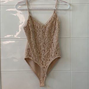 Forever21 Nude Lace Bodysuit